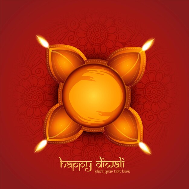 Elegant greeting card of diwali festival background