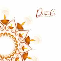 Free vector elegant greeting card happy diwali celebration background