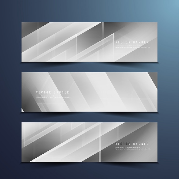 Free Vector elegant grey banners
