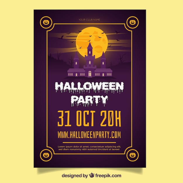 Free vector elegant halloween party poster