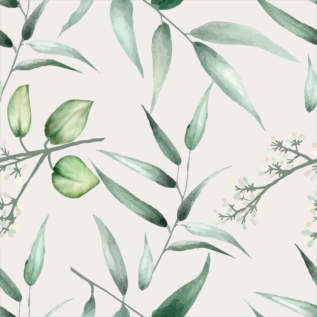 elegant hand drawing eucalyptus leaves pattern