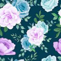 Free vector elegant hand drawing floral seamless pattern