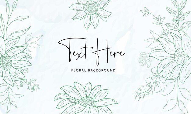 Elegant hand drawing outline floral background design