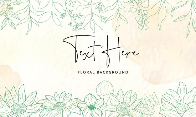 Elegant hand drawing outline floral background design