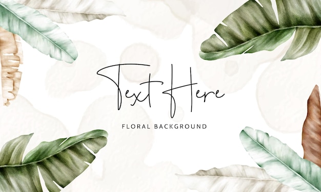 Free vector elegant hand drawing watercolor tropical leaves background