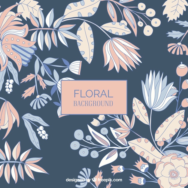 Free vector elegant hand drawn floral background