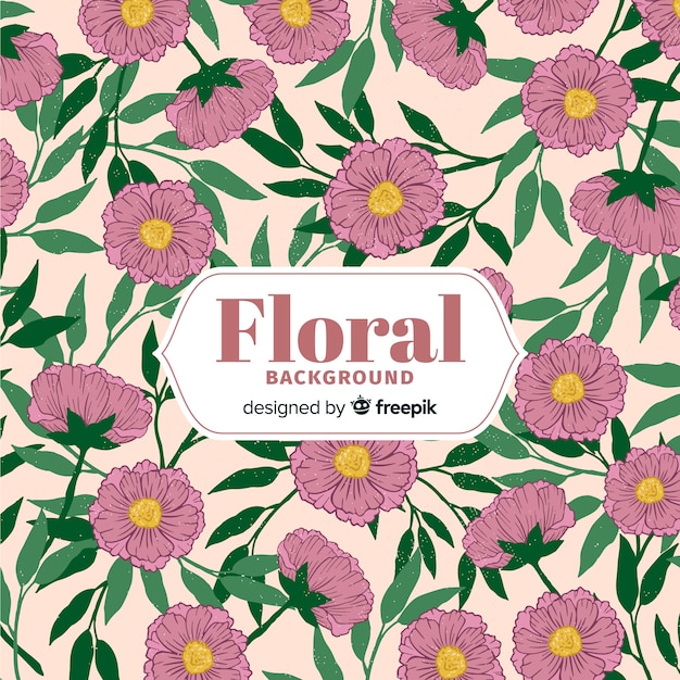 Free vector elegant hand drawn floral background