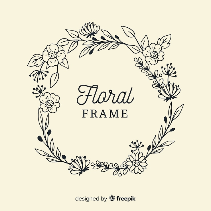 Free Vector elegant hand drawn floral frame