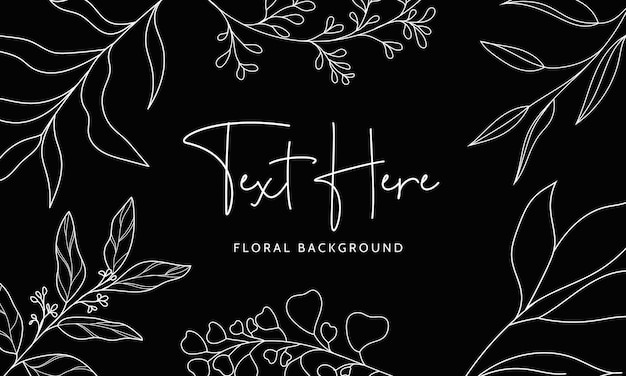 Elegant hand drawn floral monoline background template