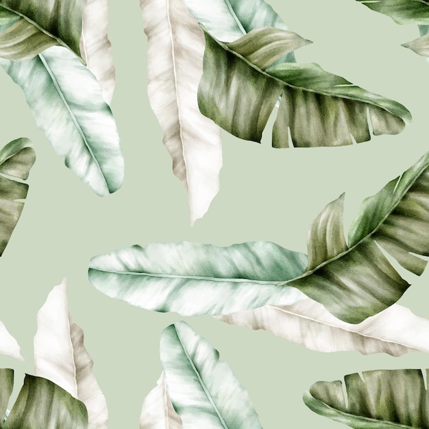 elegant hand drawn luxury banana leaf seamless pattern