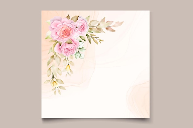 Элегантный рисованной акварельный цветочный летний пригласительный билет