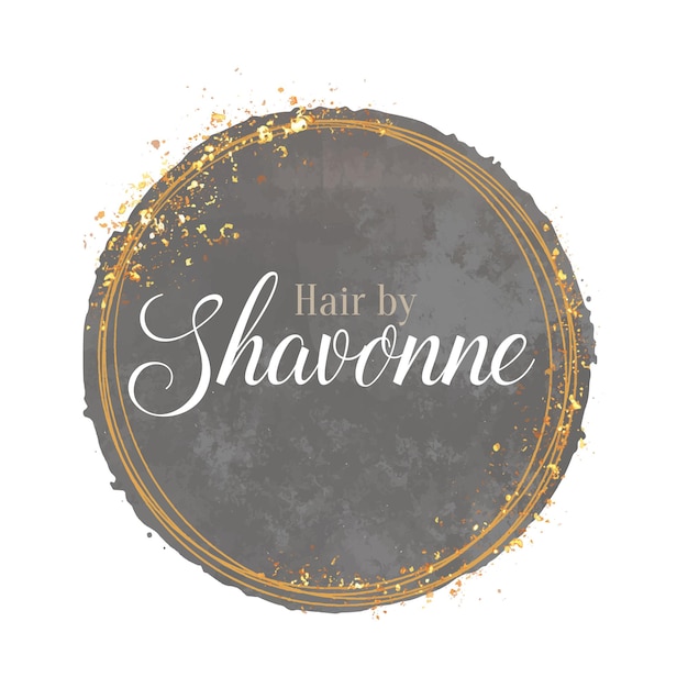 Elegant hand painted logo design with decorative glittery gold elements