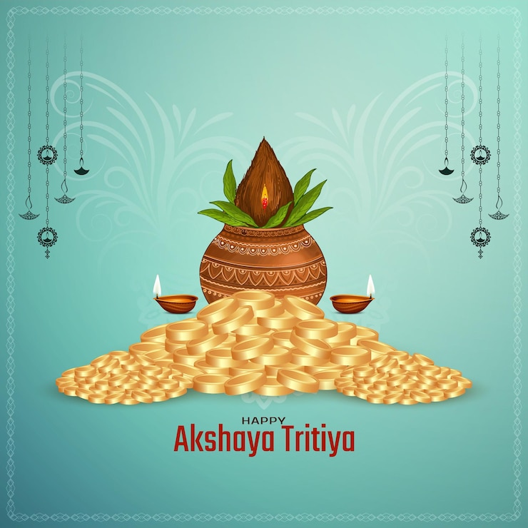 मुफ़्त वेक्टर elegant happy akshaya tritiya background design