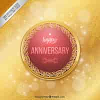 Vettore gratuito anniversario felice elegante distintivo