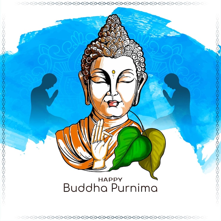 Free Vector elegant happy buddha purnima cultural indian festival background