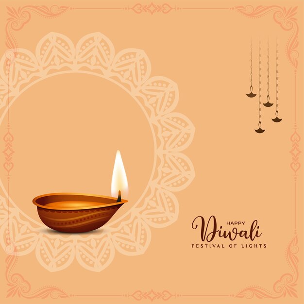 Elegant happy diwali festival celebration greeting background design