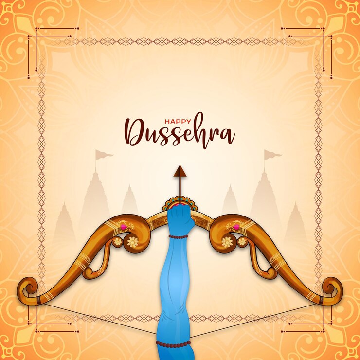 Free Vector elegant happy dussehra cultural indian traditional festival greeting card