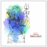 Free vector elegant happy maha shivratri cultural indian festival celebration card