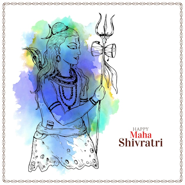Free Vector elegant happy maha shivratri cultural indian festival celebration card