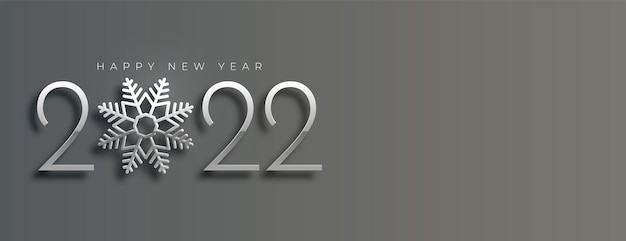 눈송이 스타일의 우아한 새해 복 많이 받으세요 2022 배너