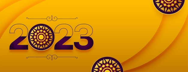 Elegant happy new year 2023 greeting banner