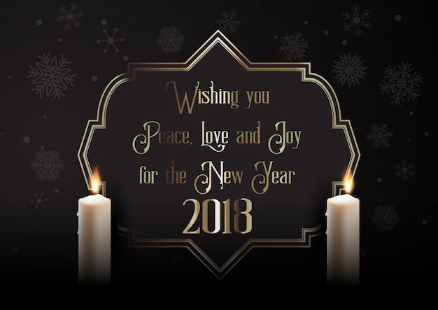 Elegant Happy New Year background with candles