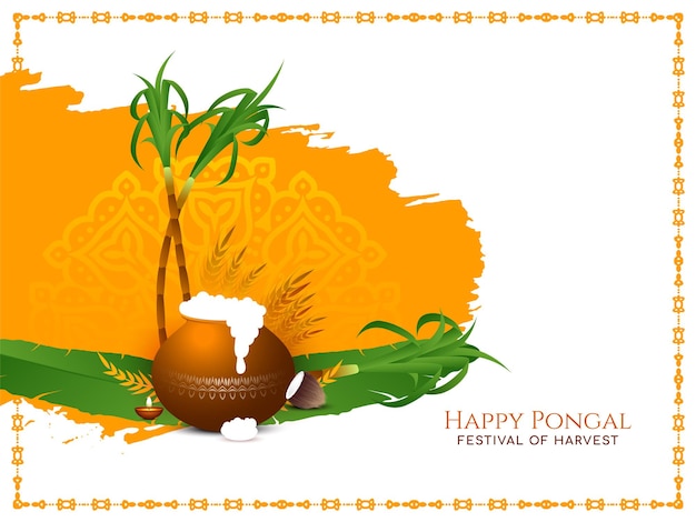 Free vector elegant happy pongal cultural festival background design vector