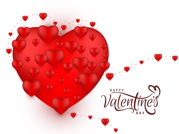 Elegant happy Valentine's day big red heart background