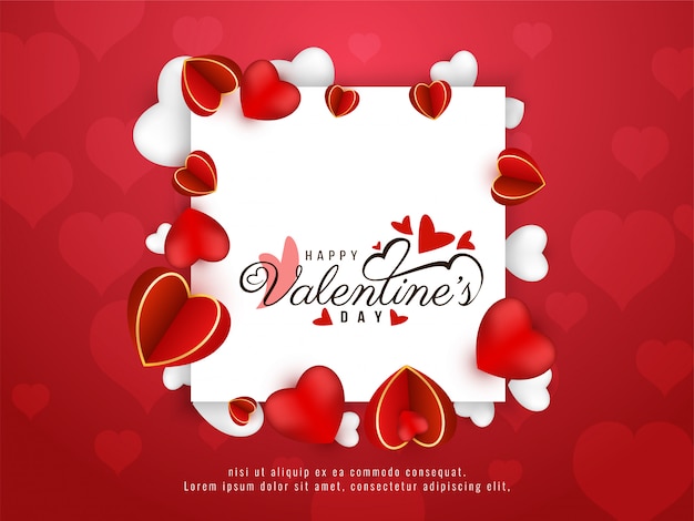 Elegant happy Valentine's day stylish frame background