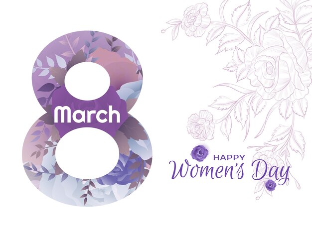 우아한 행복한 여성의 날 8 3월 세련된 배경 디자인