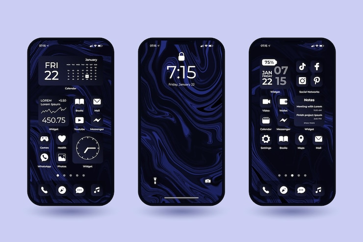 Free Vector elegant home screen interface