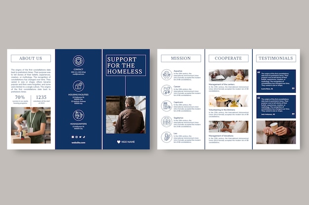 Elegant homeless care non-profit organization brochure