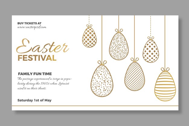 Elegant horizontal banner template for easter sale