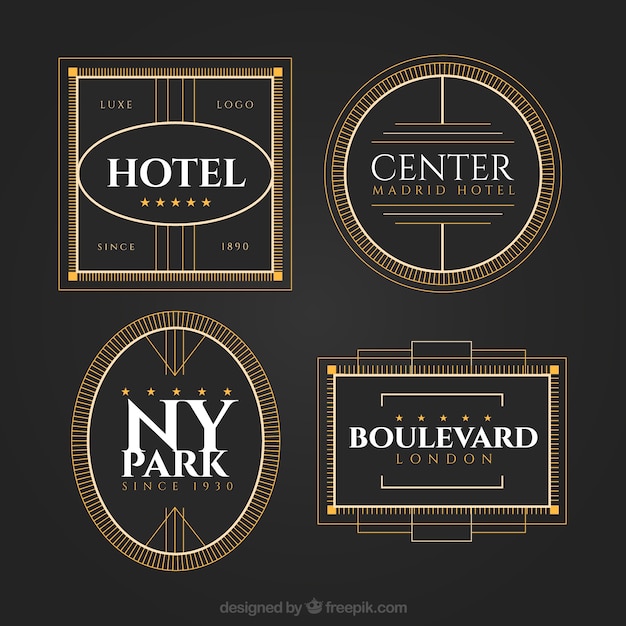 Elegant hotel logos pack