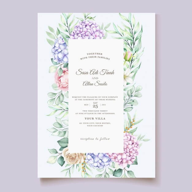 elegant hydrangea watercolor card set