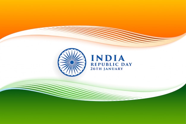 Free Vector | Elegant indian flag for happy republic day Free Vector | Elegant indian flag for happy republic day
