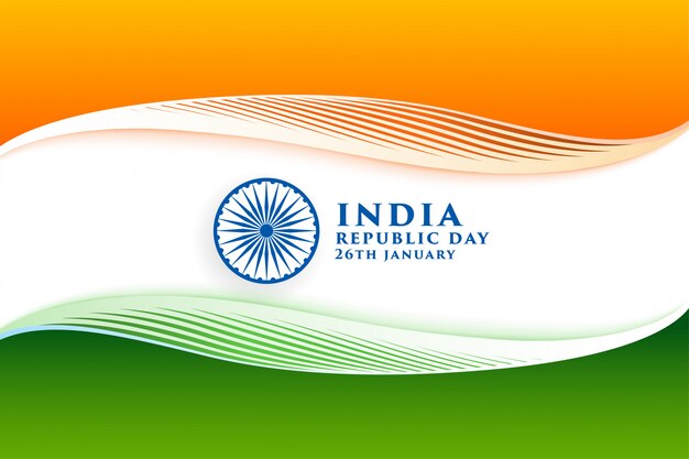 幸せ共和国日のエレガントなインドの旗