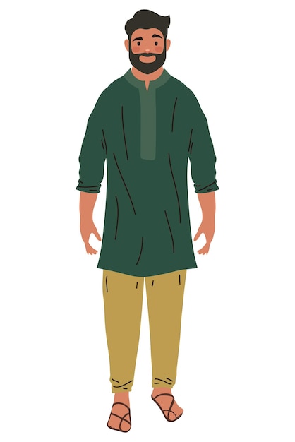 Free vector elegant indian man culture