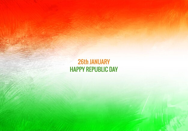 Elegant indian republic day tricolor theme watercolor texture background