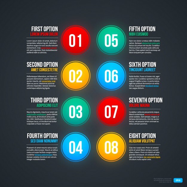 Free vector elegant infographic options