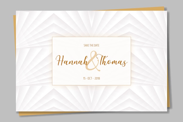 Free vector elegant invitation in white and golden