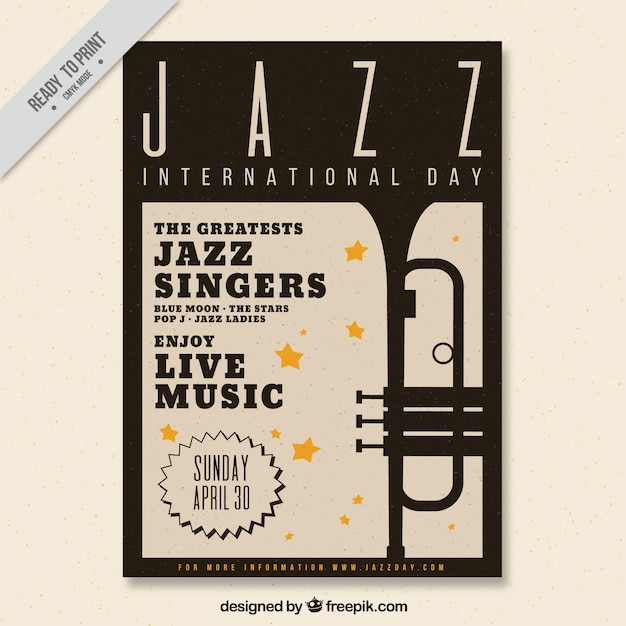 Vettore gratuito brochure jazz elegante
