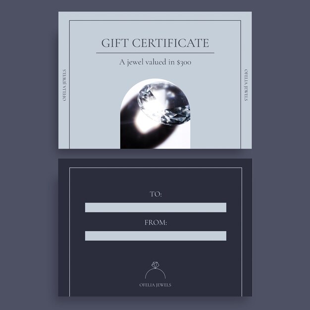 elegant jewelry gift certificate