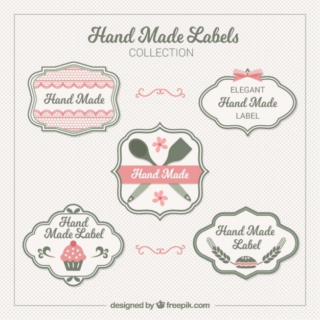 Free vector elegant labels about crafts