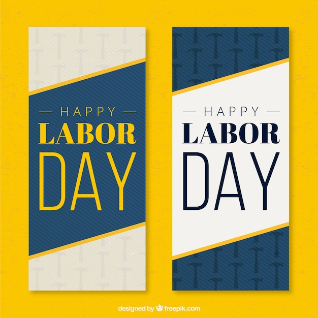 Vettore gratuito eleganti banner labor day