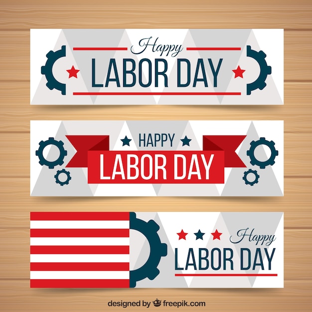 Free vector elegant labor day banners