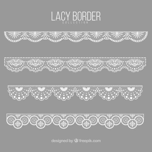 Free vector elegant lace decorative borders