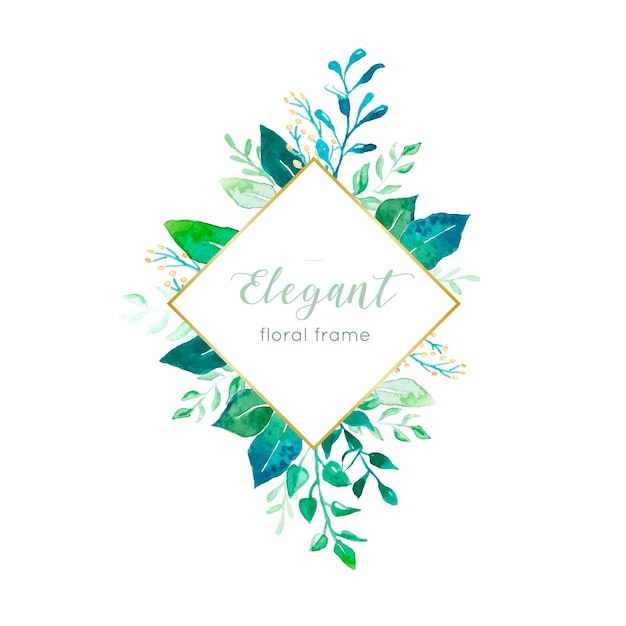 Elegant leaves frame