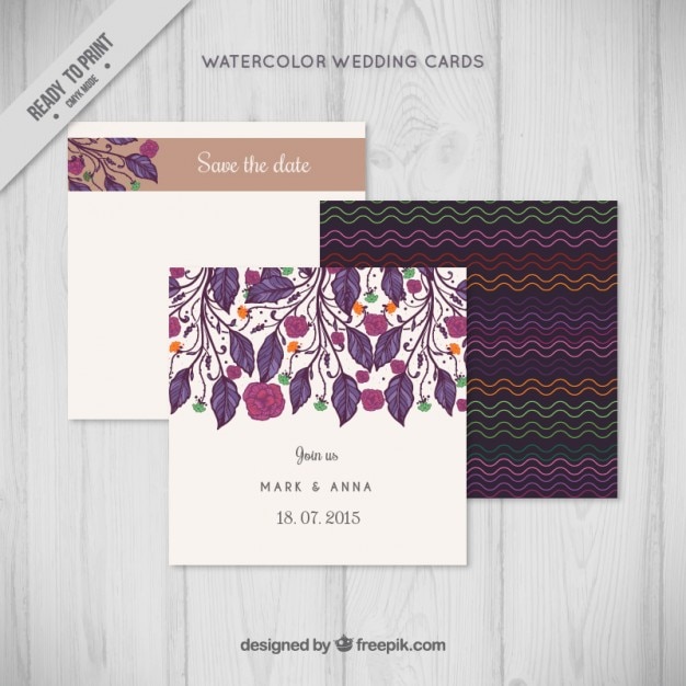 Elegant leaves wedding invitation pack