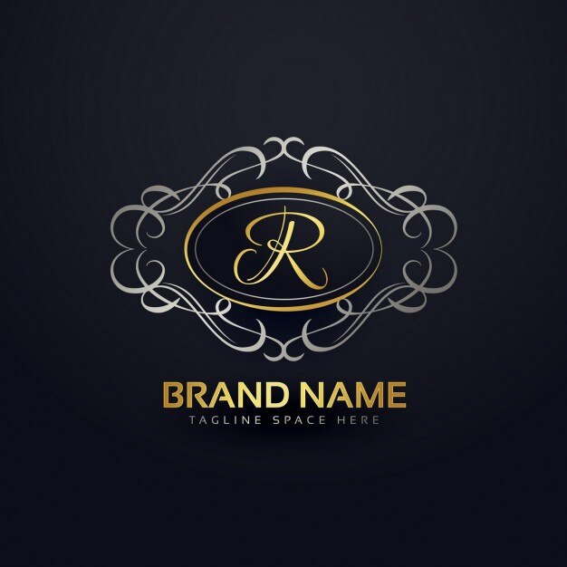 Free Vector elegant letter r logo in floral style